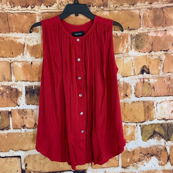 Karen Kane Sleeveless Button Front Pleated Top - Picture 5 of 8